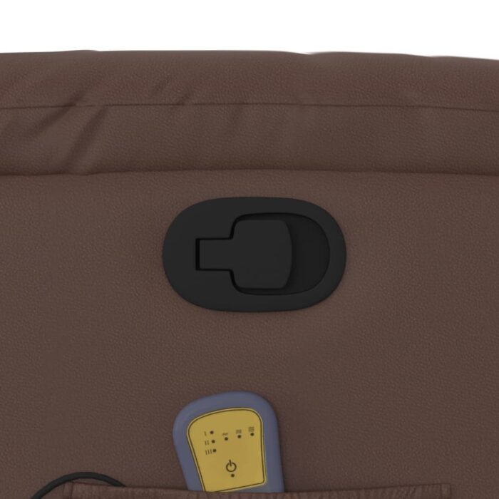 Fauteuil inclinable de massage Marron Similicuir – Image 9