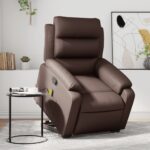 Fauteuil inclinable de massage Marron Similicuir
