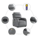 Fauteuil inclinable de massage Gris Similicuir – Image 5