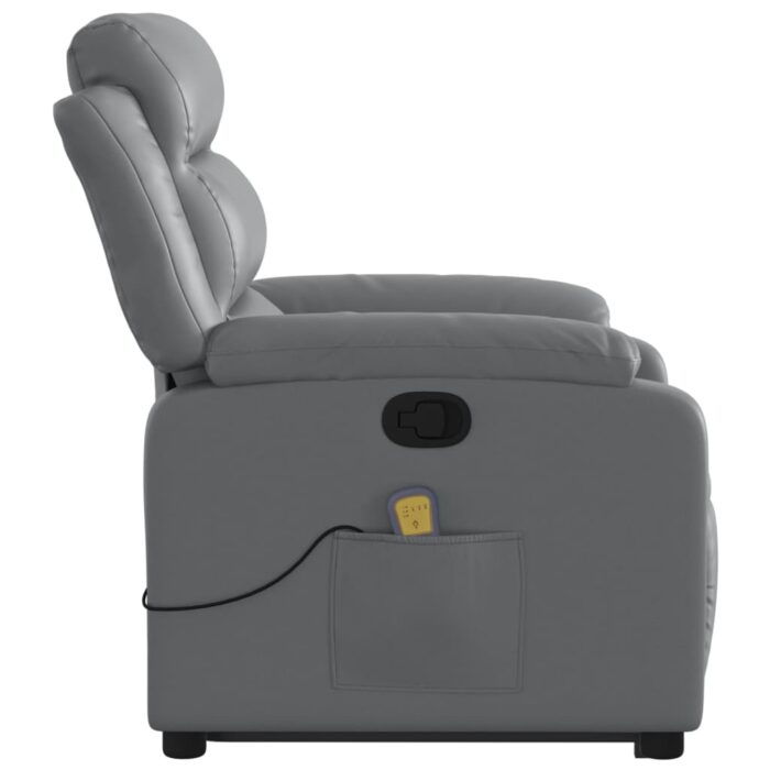 Fauteuil inclinable de massage Gris Similicuir – Image 7