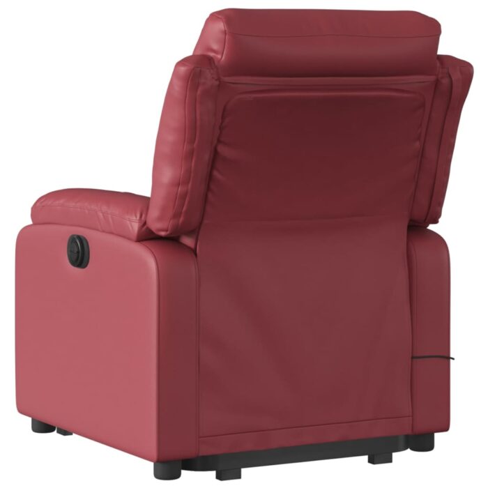 Fauteuil inclinable de massage Rouge bordeaux Similicuir – Image 2