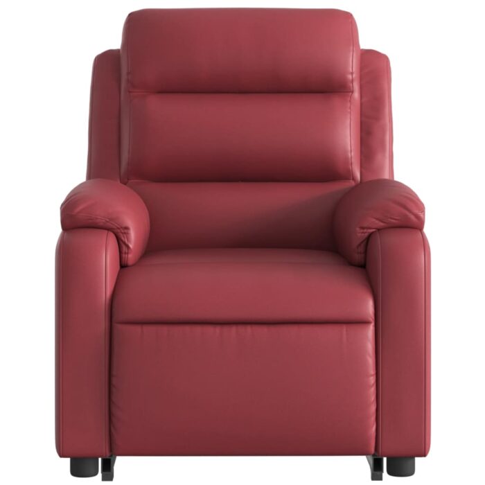 Fauteuil inclinable de massage Rouge bordeaux Similicuir – Image 6
