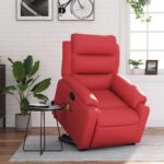 Fauteuil inclinable de massage Rouge Similicuir – Image 12