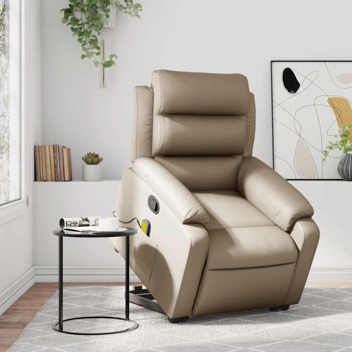 Fauteuil inclinable de massage Cappuccino Similicuir – Image 12