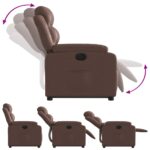 Fauteuil inclinable électrique marron similicuir – Image 4
