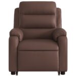 Fauteuil inclinable électrique marron similicuir – Image 6