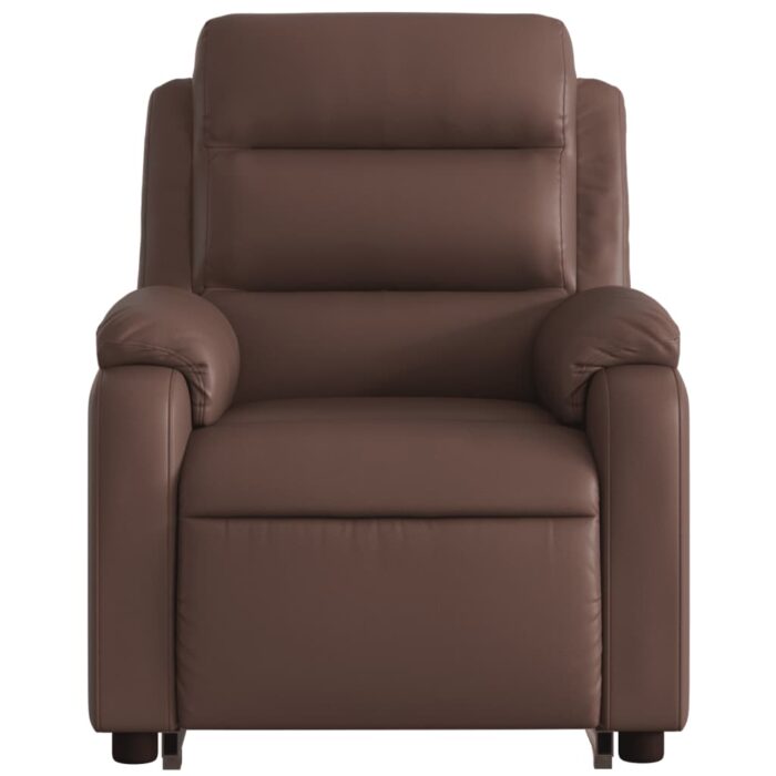 Fauteuil inclinable électrique marron similicuir – Image 6