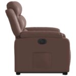 Fauteuil inclinable électrique marron similicuir – Image 7