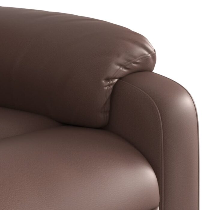Fauteuil inclinable électrique marron similicuir – Image 9