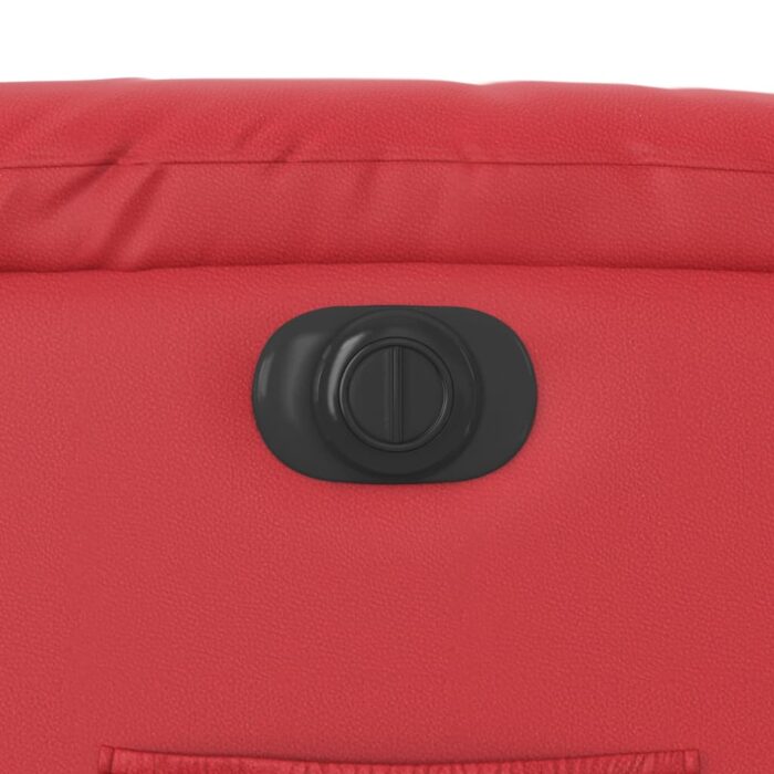 Fauteuil inclinable électrique rouge similicuir – Image 10