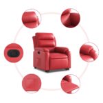 Fauteuil inclinable électrique rouge similicuir – Image 5