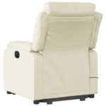 Fauteuil inclinable de massage électrique crème similicuir – Image 2