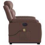 Fauteuil inclinable de massage électrique marron similicuir – Image 7