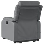 Fauteuil inclinable de massage électrique gris similicuir – Image 2