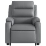 Fauteuil inclinable de massage électrique gris similicuir – Image 6