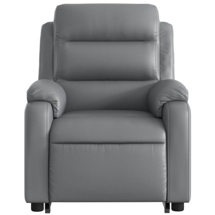 Fauteuil inclinable de massage électrique gris similicuir – Image 6