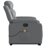 Fauteuil inclinable de massage électrique gris similicuir – Image 7