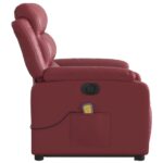 Fauteuil inclinable de massage électrique rouge bordeaux – Image 7