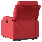 Fauteuil inclinable de massage électrique rouge similicuir – Image 2
