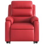 Fauteuil inclinable de massage électrique rouge similicuir – Image 6