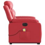 Fauteuil inclinable de massage électrique rouge similicuir – Image 7