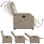 Fauteuil inclinable de massage électrique cappuccino similicuir – Image 4