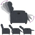 Fauteuil inclinable électrique Gris foncé Velours – Image 4