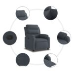Fauteuil inclinable électrique Gris foncé Velours – Image 5