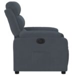 Fauteuil inclinable électrique Gris foncé Velours – Image 7