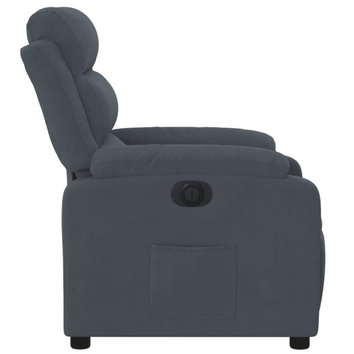 Fauteuil inclinable électrique Gris foncé Velours – Image 7