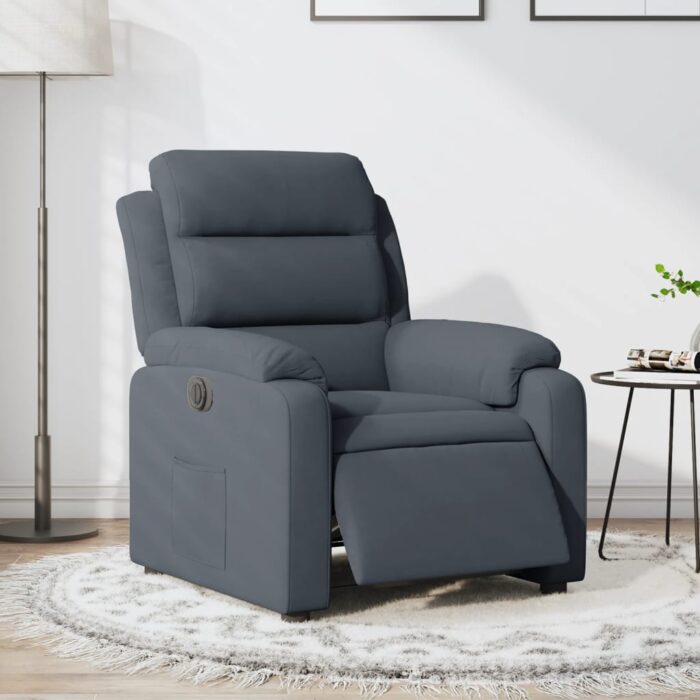 Fauteuil inclinable électrique Gris foncé Velours – Image 1