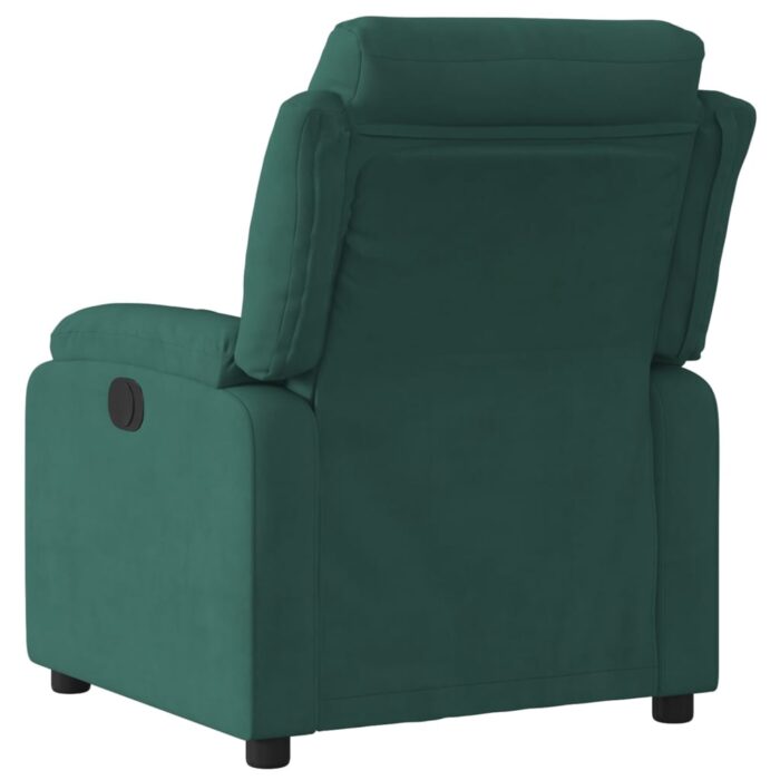 Fauteuil inclinable électrique vert foncé velours – Image 2