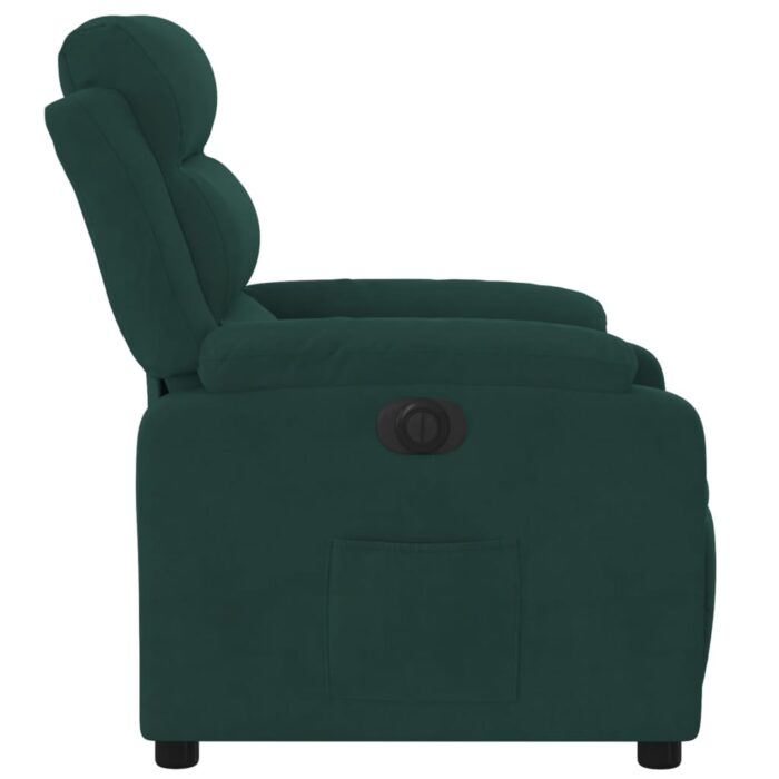 Fauteuil inclinable électrique vert foncé velours – Image 7