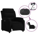 Fauteuil inclinable électrique noir velours – Image 3