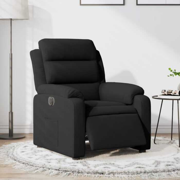 Fauteuil inclinable électrique noir velours – Image 1
