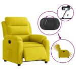 Fauteuil inclinable électrique jaune velours – Image 3