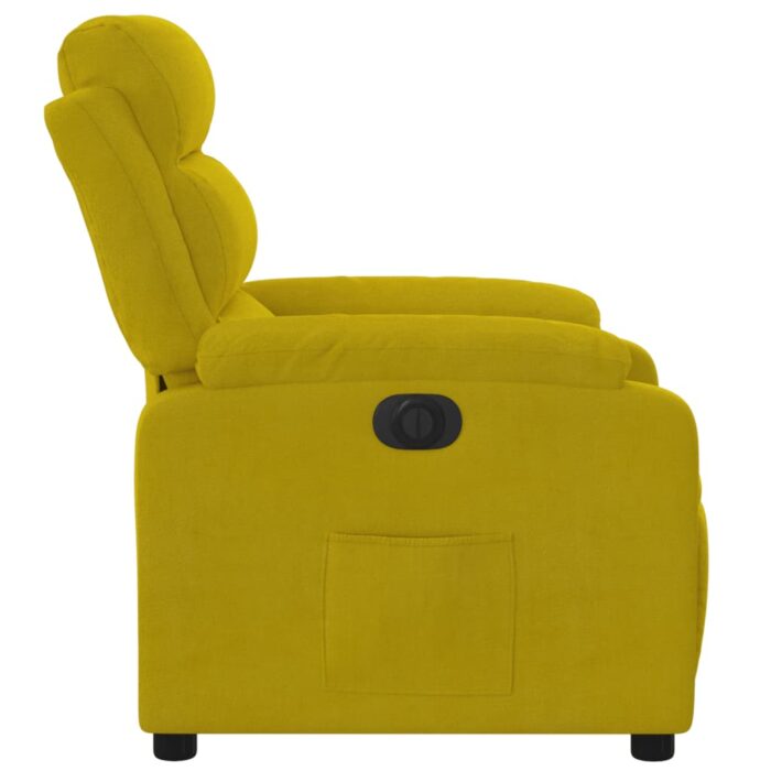 Fauteuil inclinable électrique jaune velours – Image 7