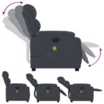 Fauteuil inclinable de massage électrique gris foncé velours – Image 4
