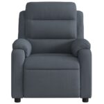 Fauteuil inclinable de massage électrique gris foncé velours – Image 6