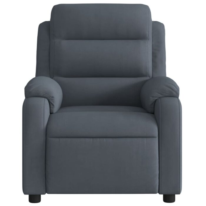 Fauteuil inclinable de massage électrique gris foncé velours – Image 6
