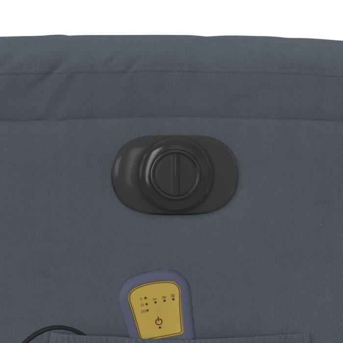 Fauteuil inclinable de massage électrique gris foncé velours – Image 9
