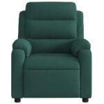 Fauteuil inclinable de massage électrique vert foncé velours – Image 6