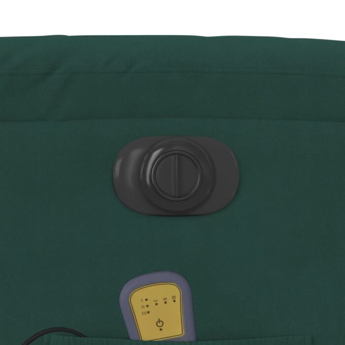 Fauteuil inclinable de massage électrique vert foncé velours – Image 9