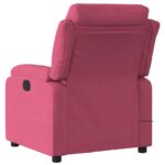Fauteuil inclinable massage électrique rouge bordeaux velours – Image 2