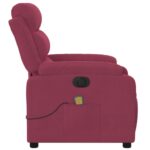 Fauteuil inclinable massage électrique rouge bordeaux velours – Image 7