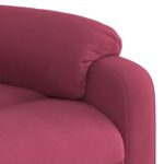 Fauteuil inclinable massage électrique rouge bordeaux velours – Image 8