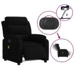 Fauteuil inclinable de massage électrique noir velours – Image 3