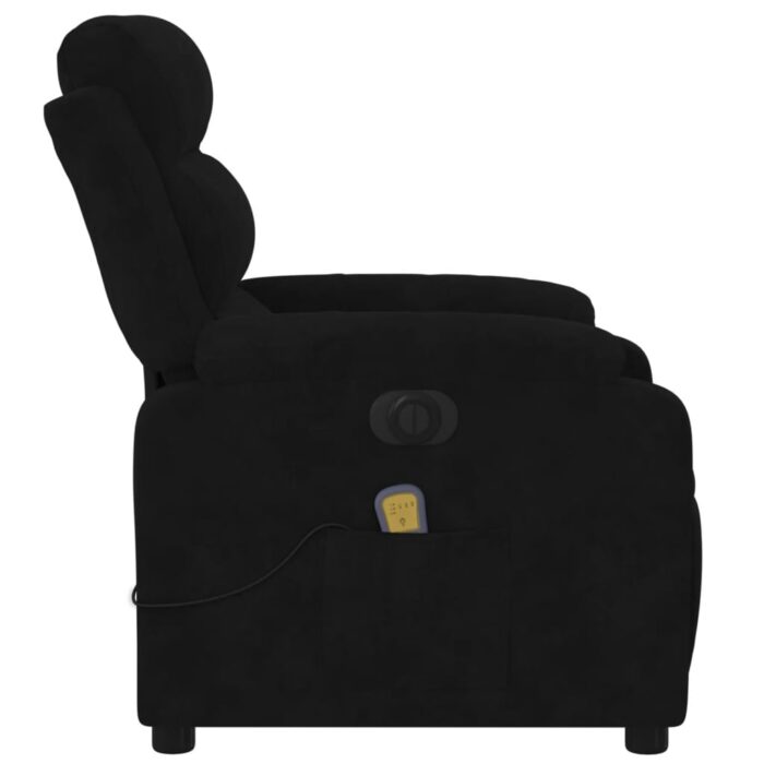 Fauteuil inclinable de massage électrique noir velours – Image 7