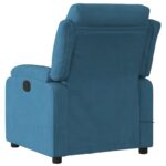 Fauteuil inclinable de massage électrique bleu velours – Image 2