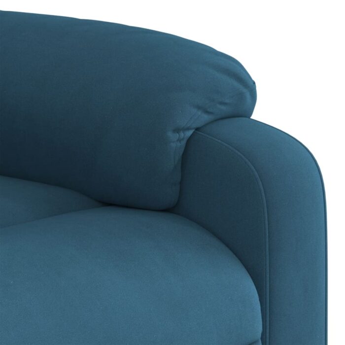 Fauteuil inclinable de massage électrique bleu velours – Image 8